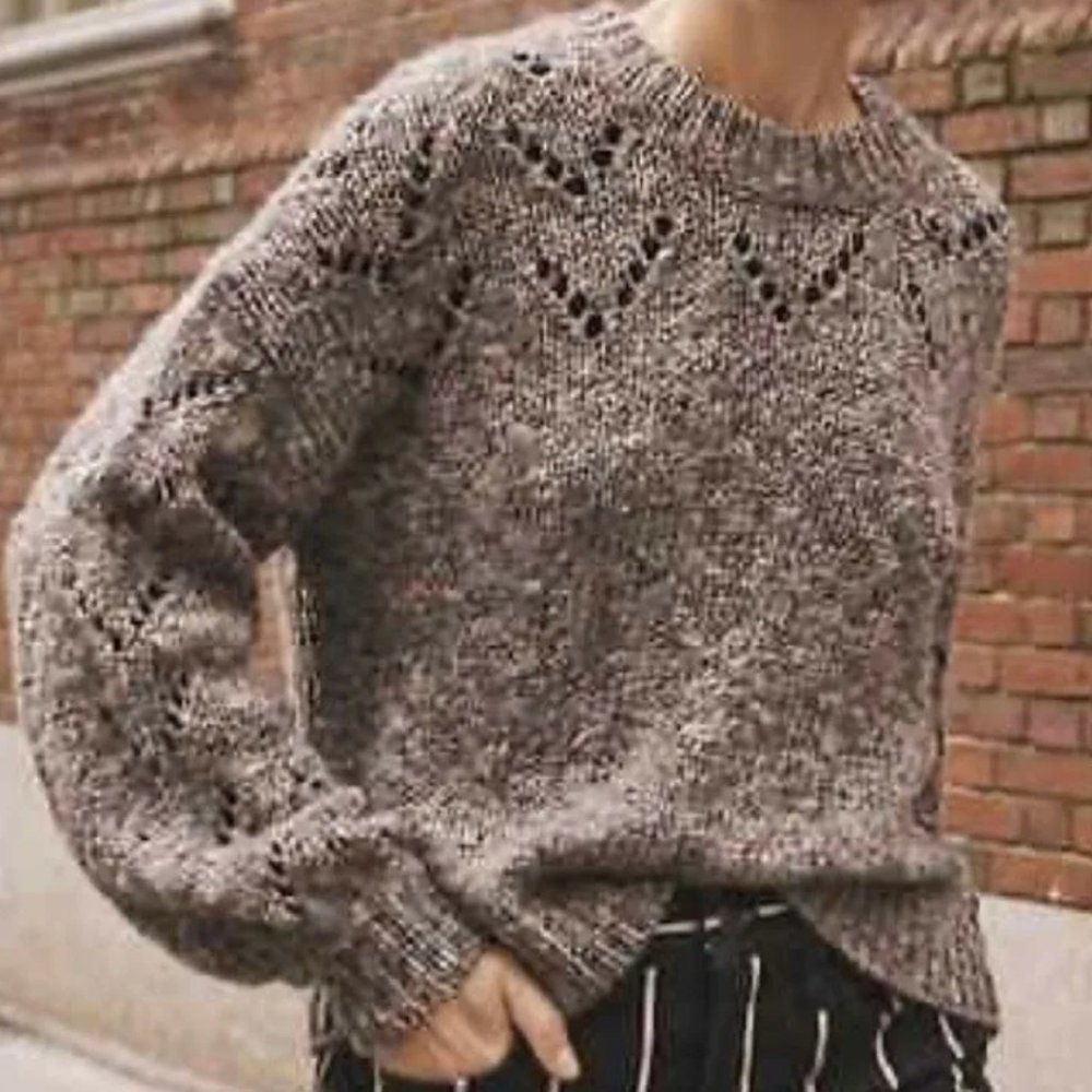 Madewell purple/grey fisherman sweater XS